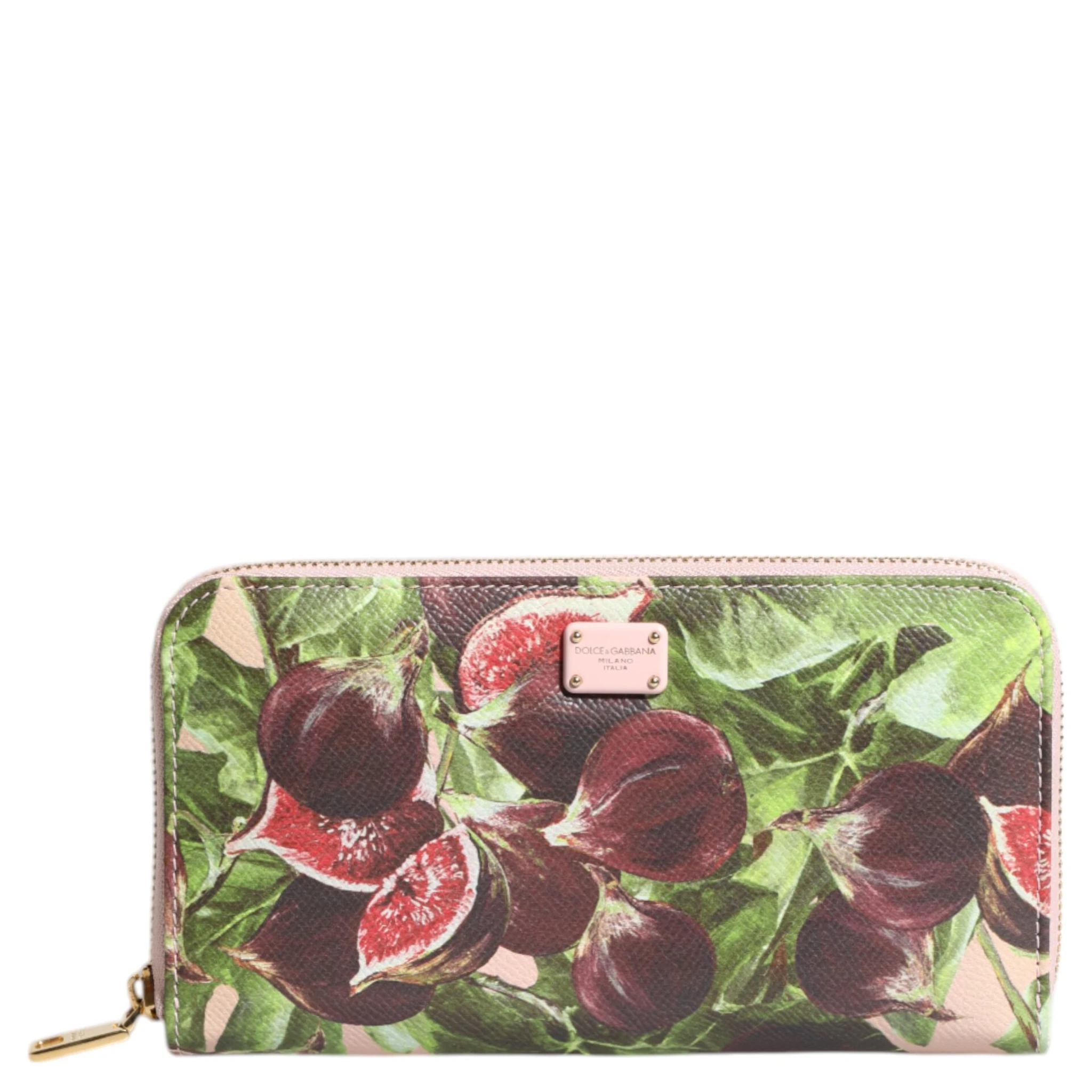 Multicolor Fig Fruit Dauphine Leather Zip Around Continental Wallet