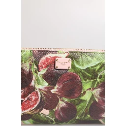 Multicolor Fig Fruit Dauphine Leather Zip Around Continental Wallet