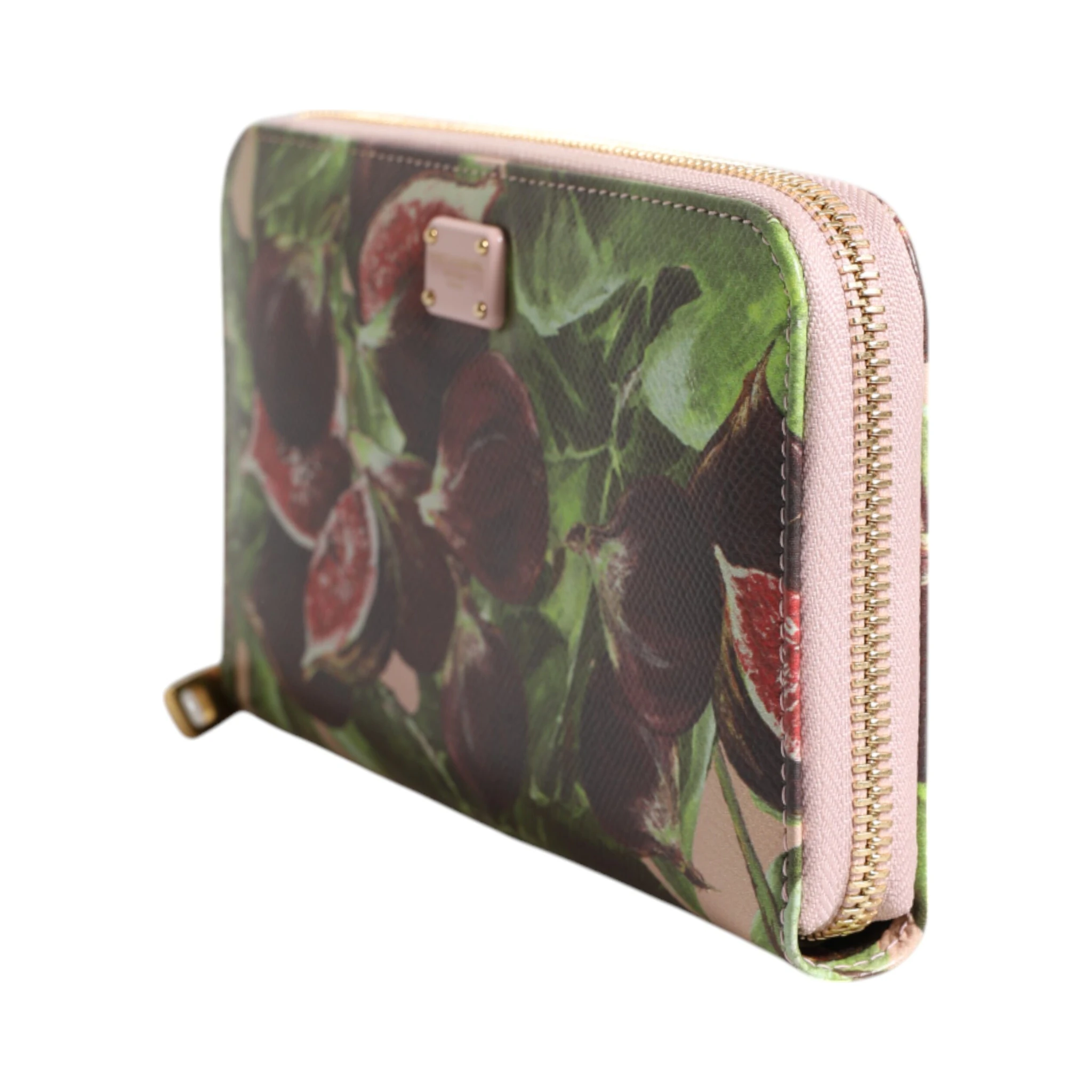Multicolor Fig Fruit Dauphine Leather Zip Around Continental Wallet