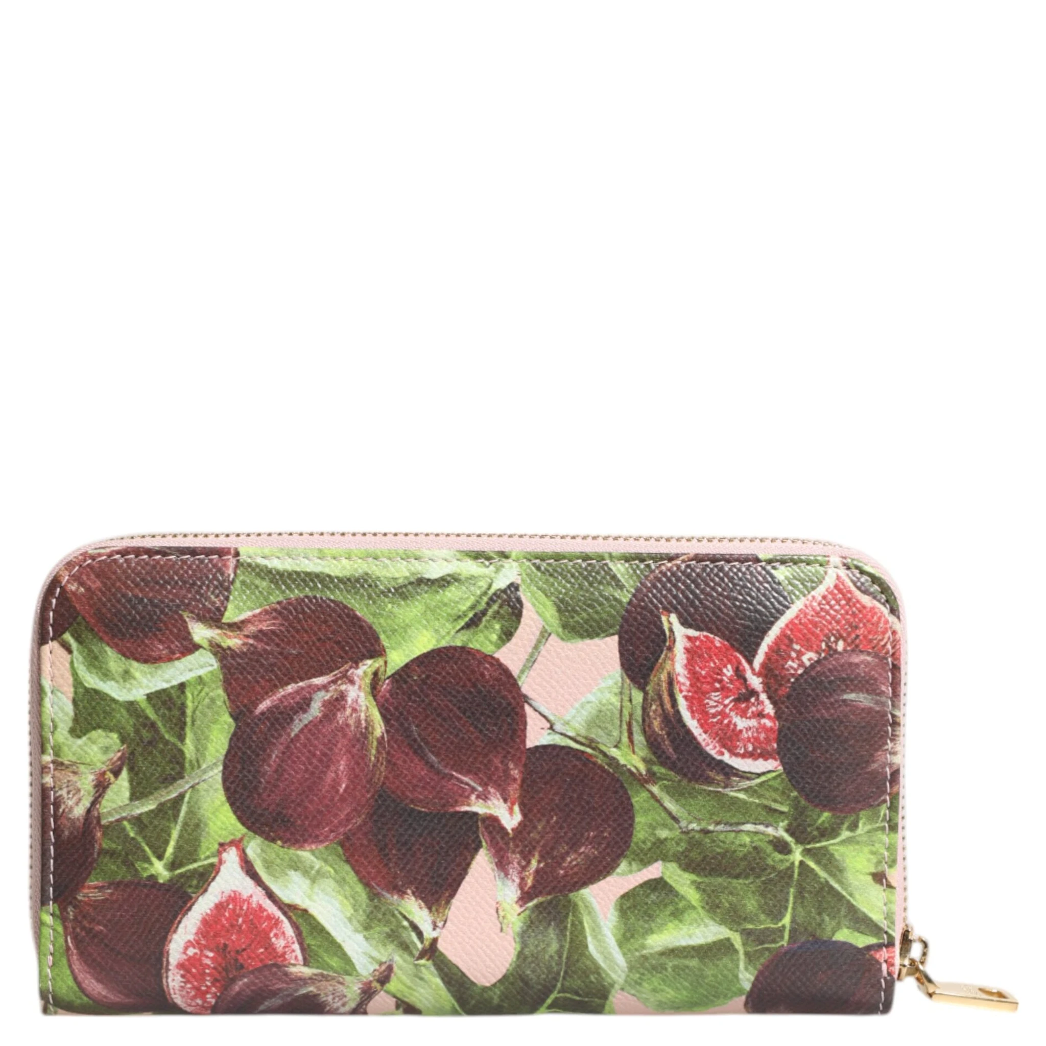 Multicolor Fig Fruit Dauphine Leather Zip Around Continental Wallet
