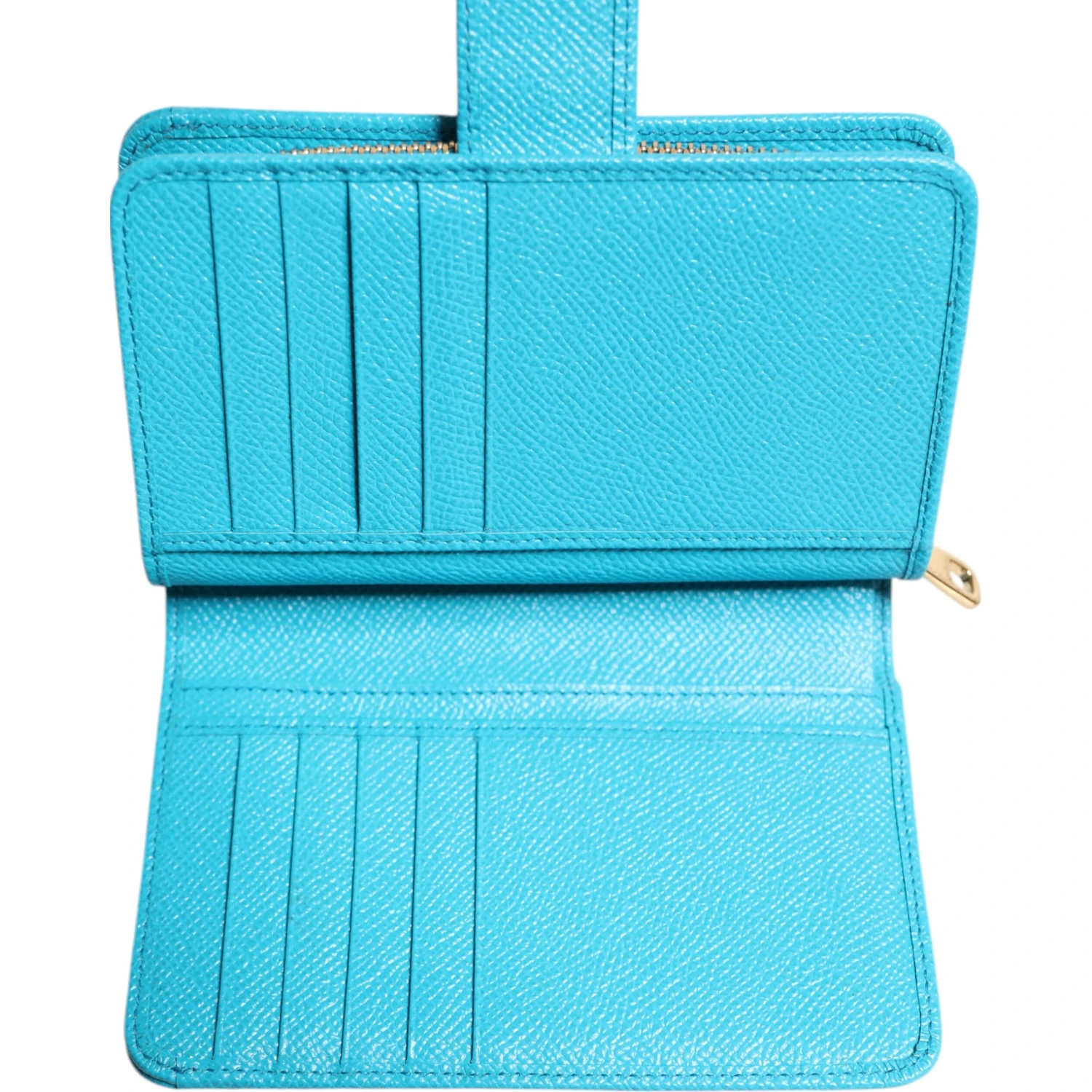 Light Blue Leather Bifold Continental Clutch Wallet