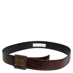 Brown Leather Gold Metal Buckle Classic Belt