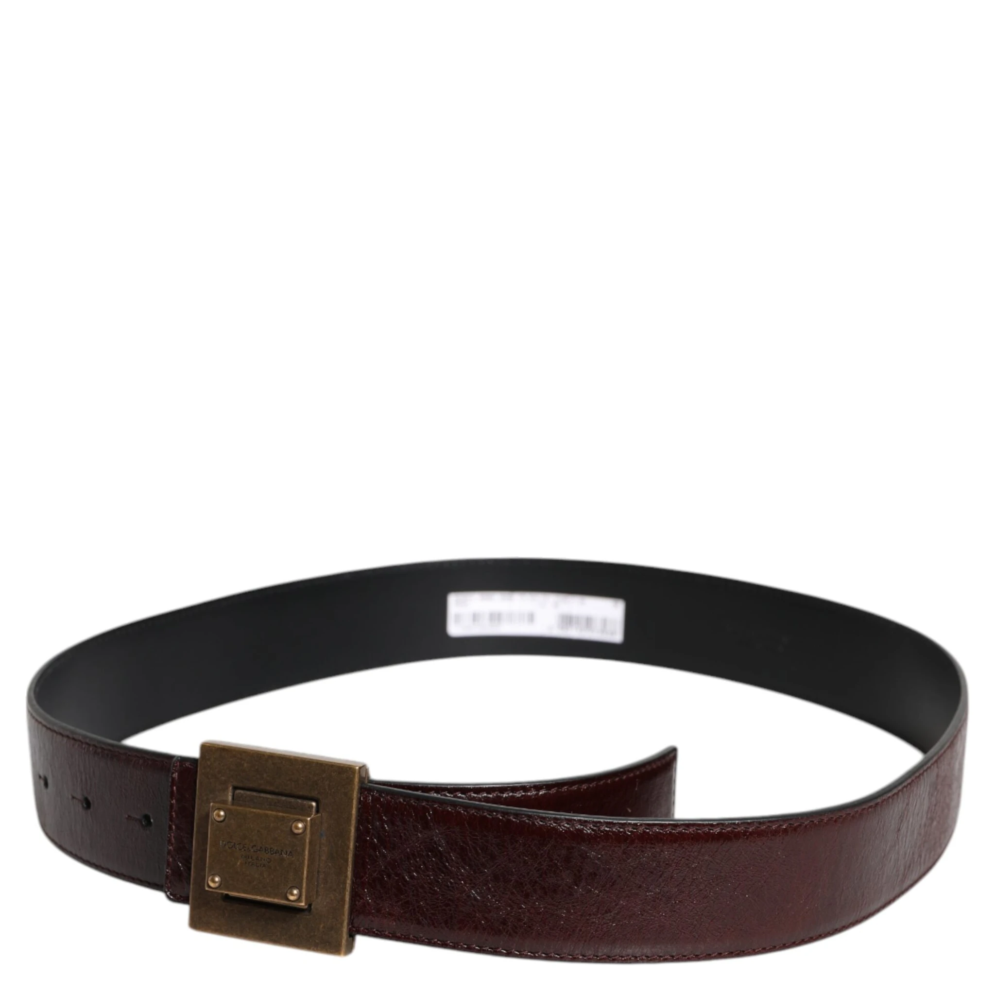 Brown Leather Gold Metal Buckle Classic Belt