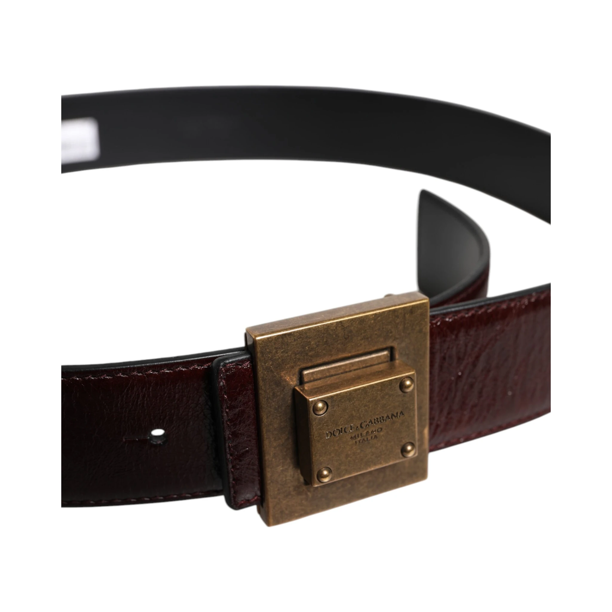 Brown Leather Gold Metal Buckle Classic Belt
