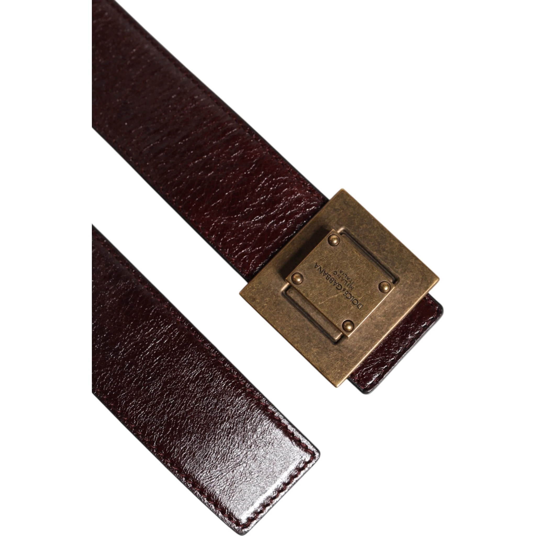 Brown Leather Gold Metal Buckle Classic Belt