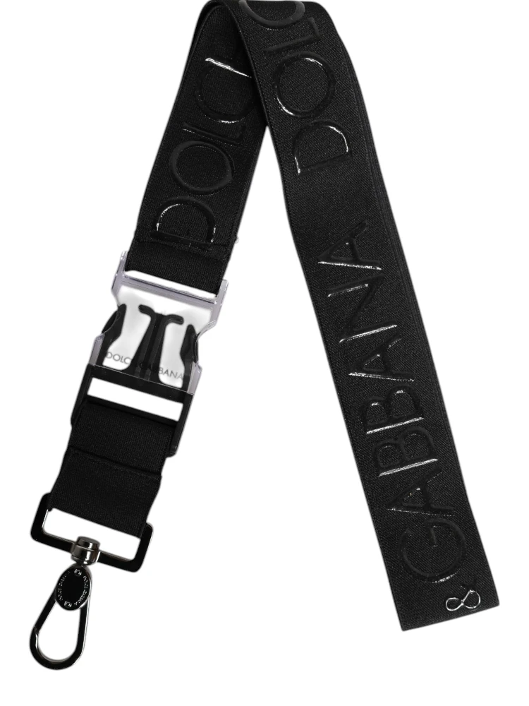 Black Stretch Polyester Rubberised DG Logo Keychain