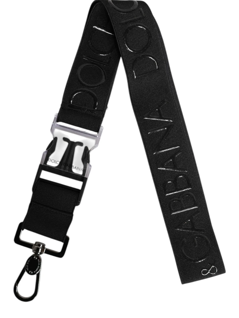 Black Stretch Polyester Rubberised DG Logo Keychain