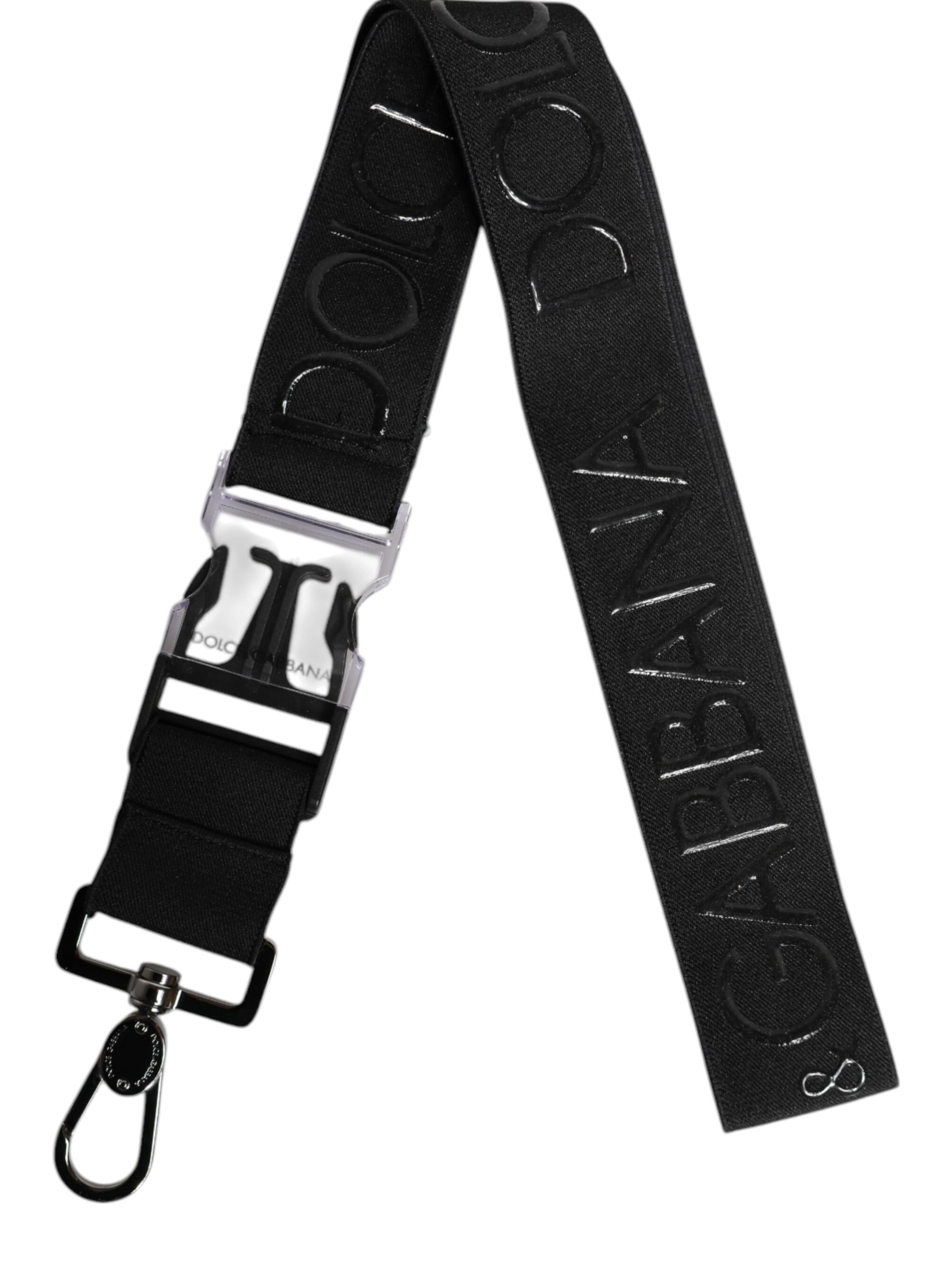 Black Stretch Polyester Rubberised DG Logo Keychain