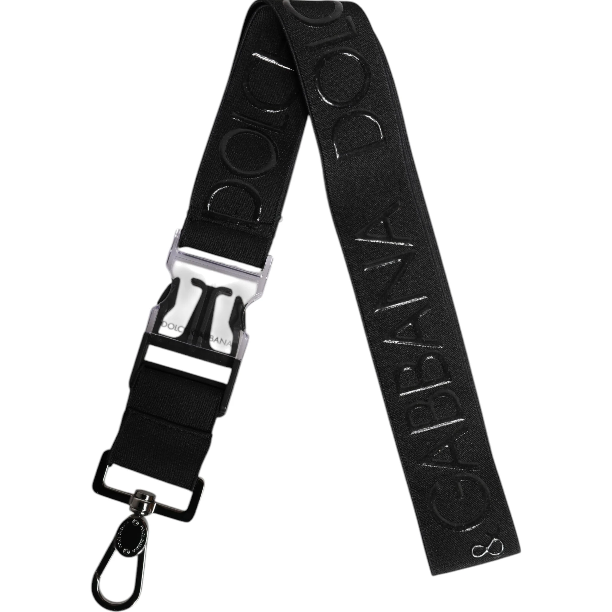 Black Stretch Polyester Rubberised DG Logo Keychain