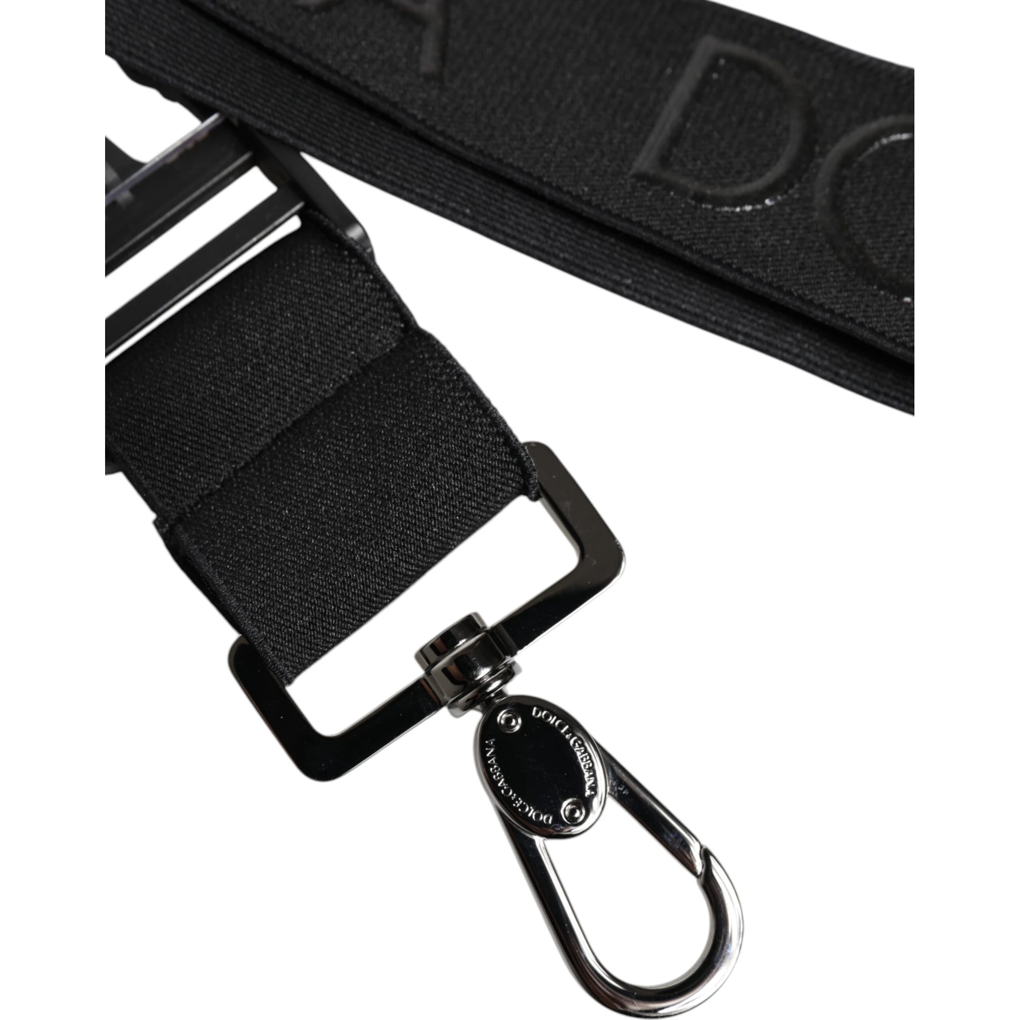 Black Stretch Polyester Rubberised DG Logo Keychain