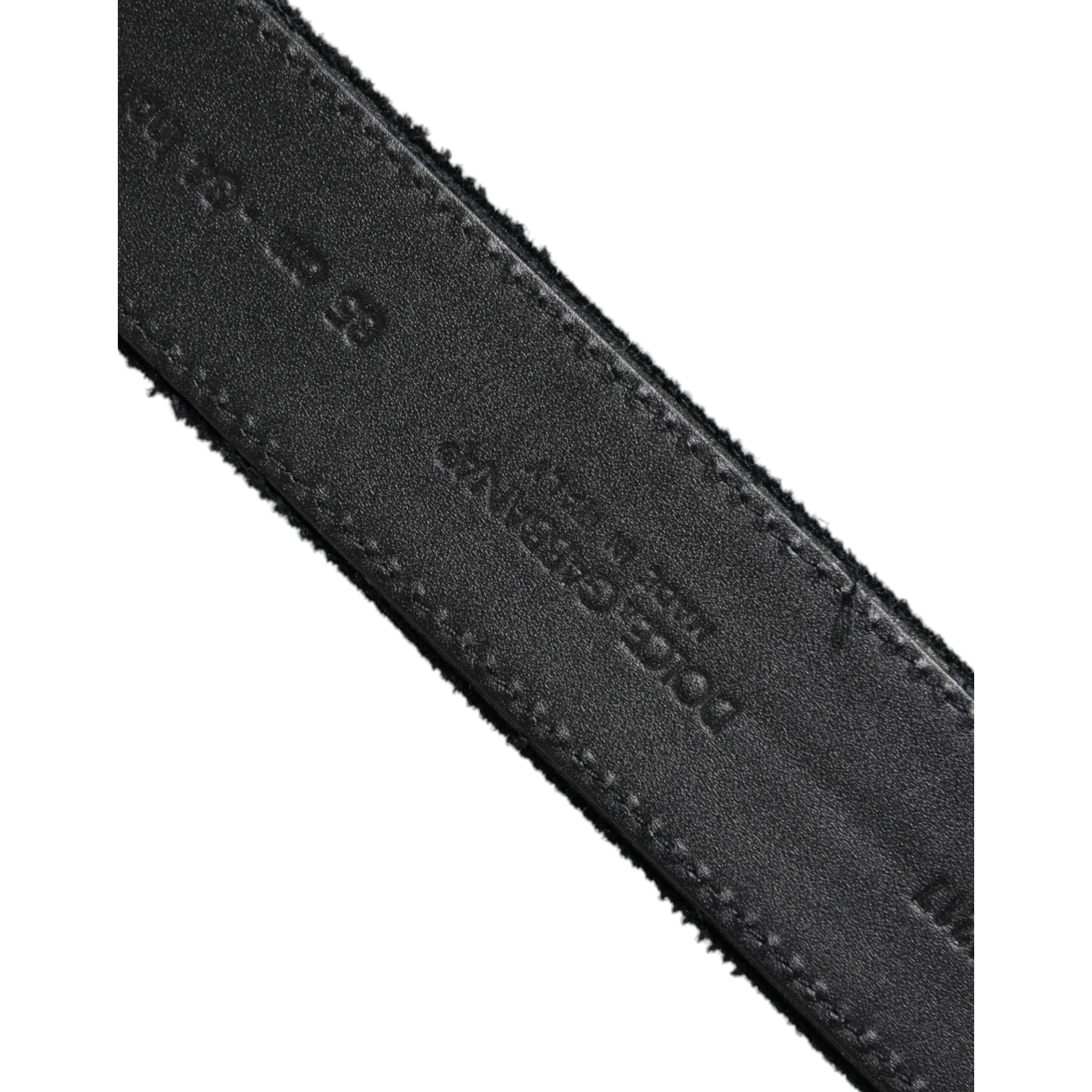 Black Cotton Silver Tone Metal Buckle Belt