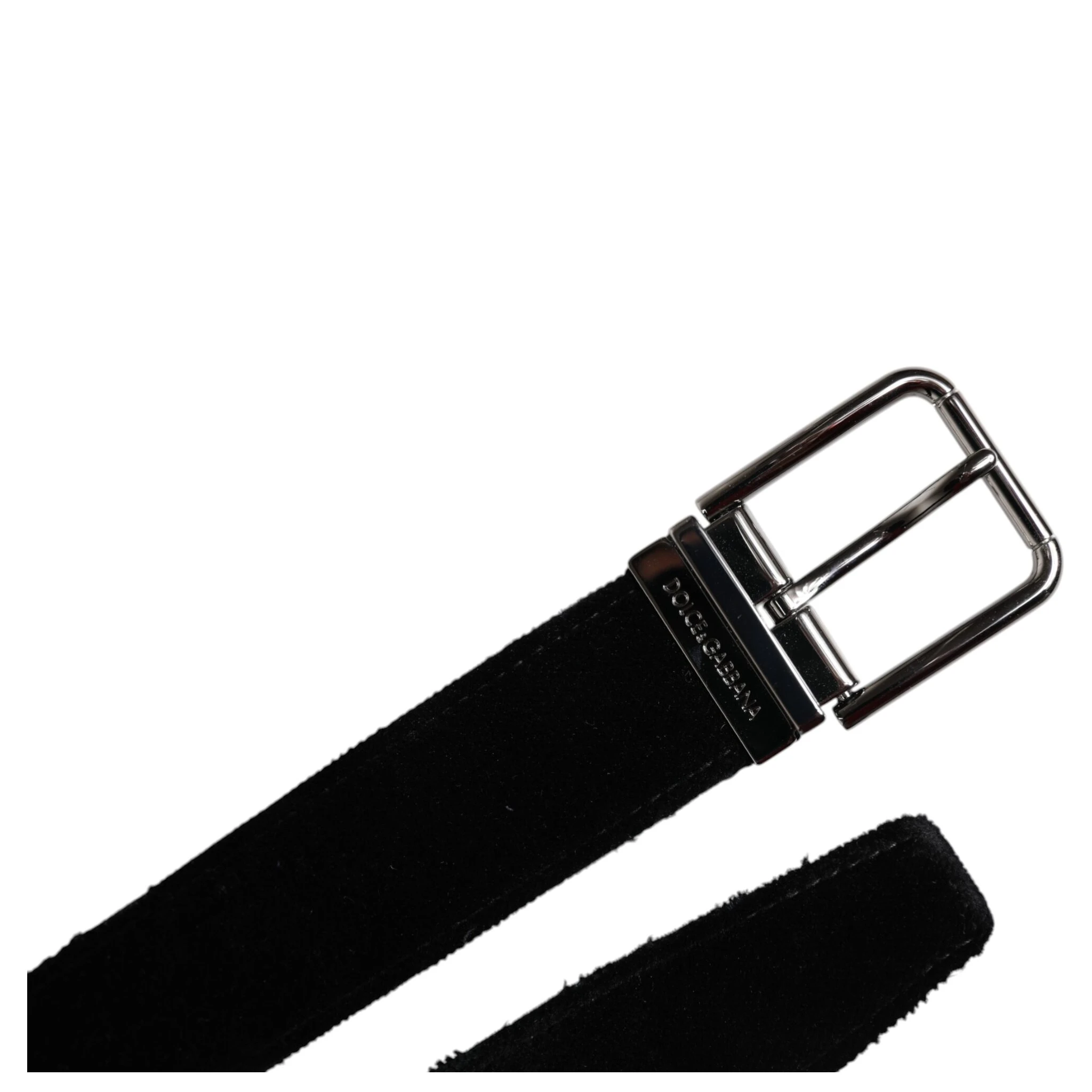 Black Cotton Silver Tone Metal Buckle Belt
