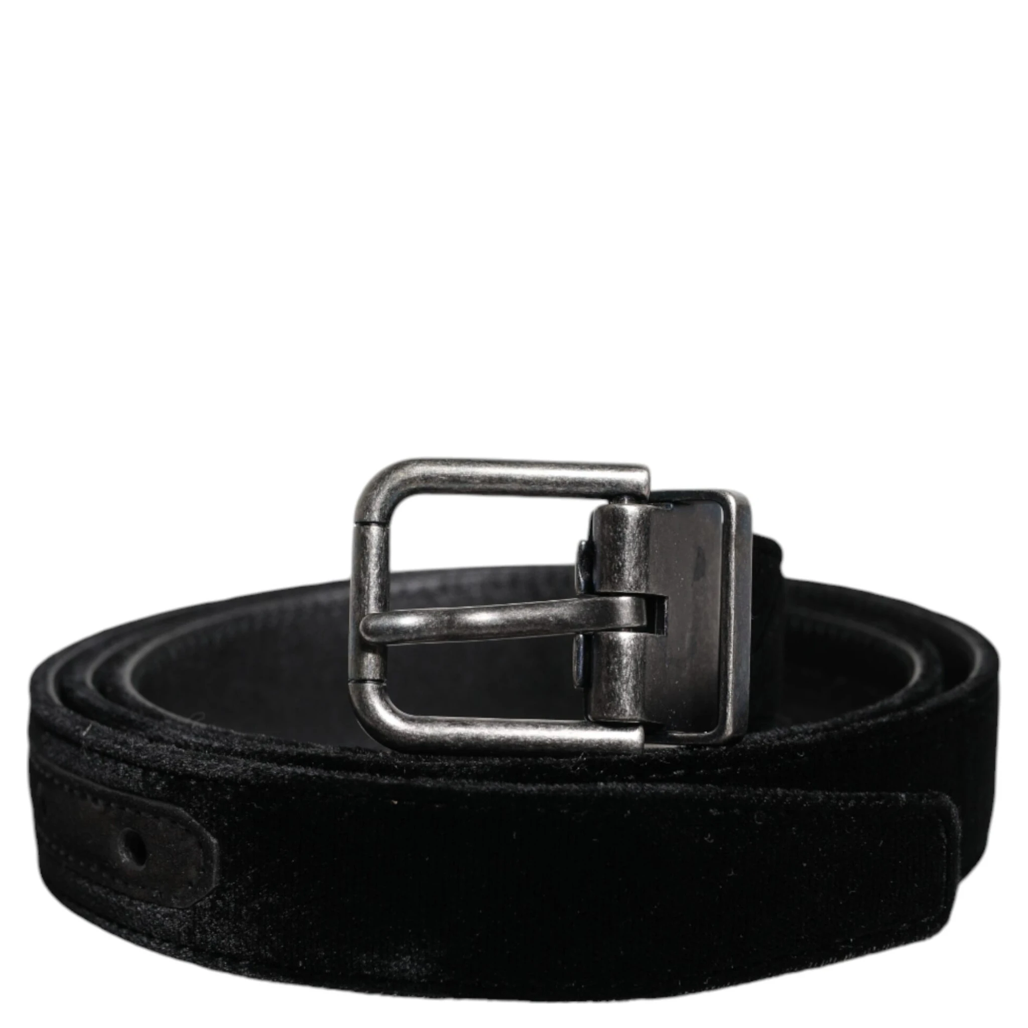 Black Leather Metal Buckle Classic Belt