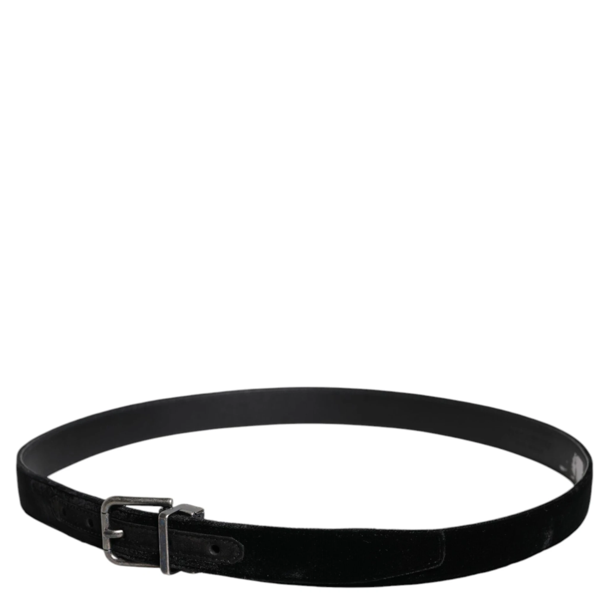Black Leather Metal Buckle Classic Belt