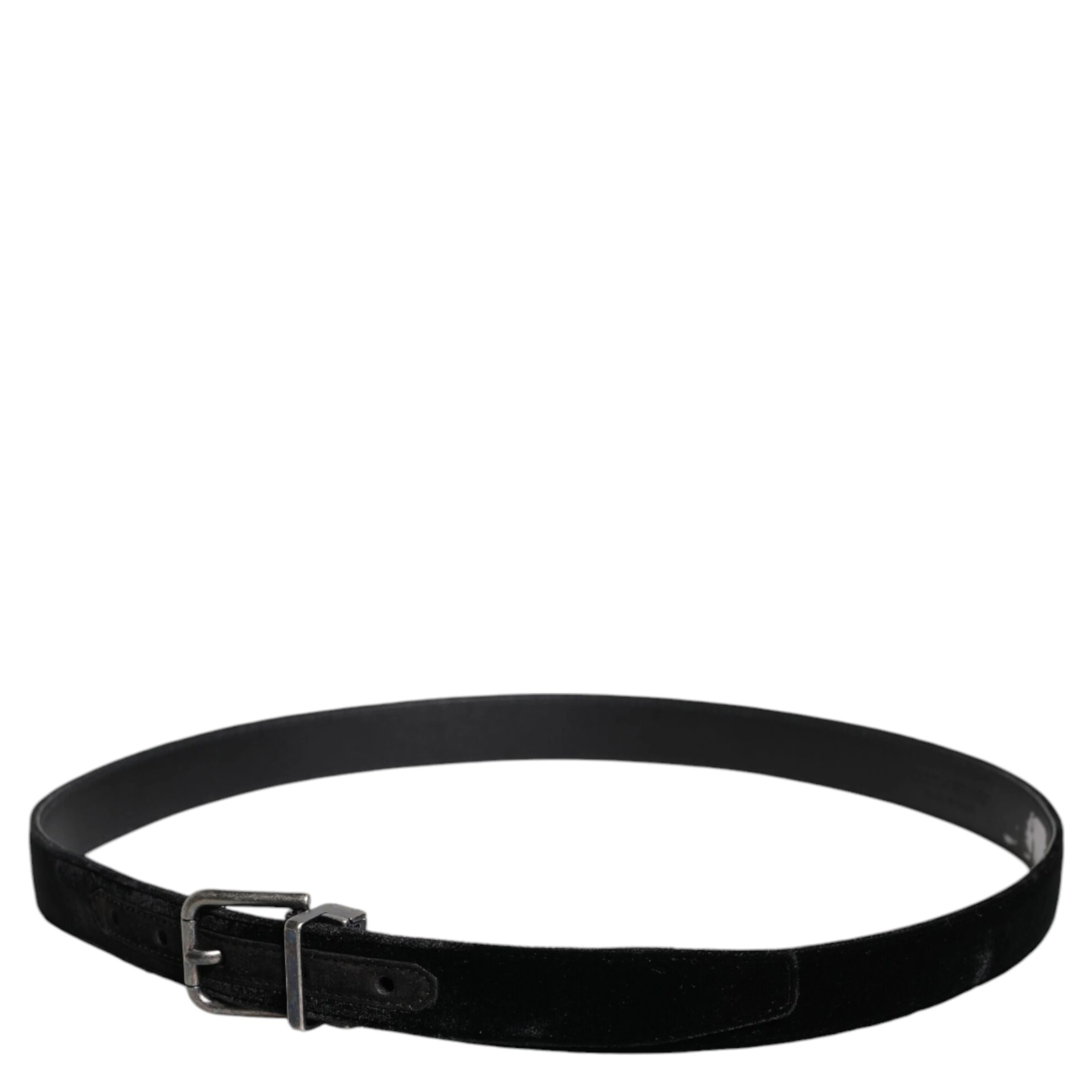 Black Leather Metal Buckle Classic Belt