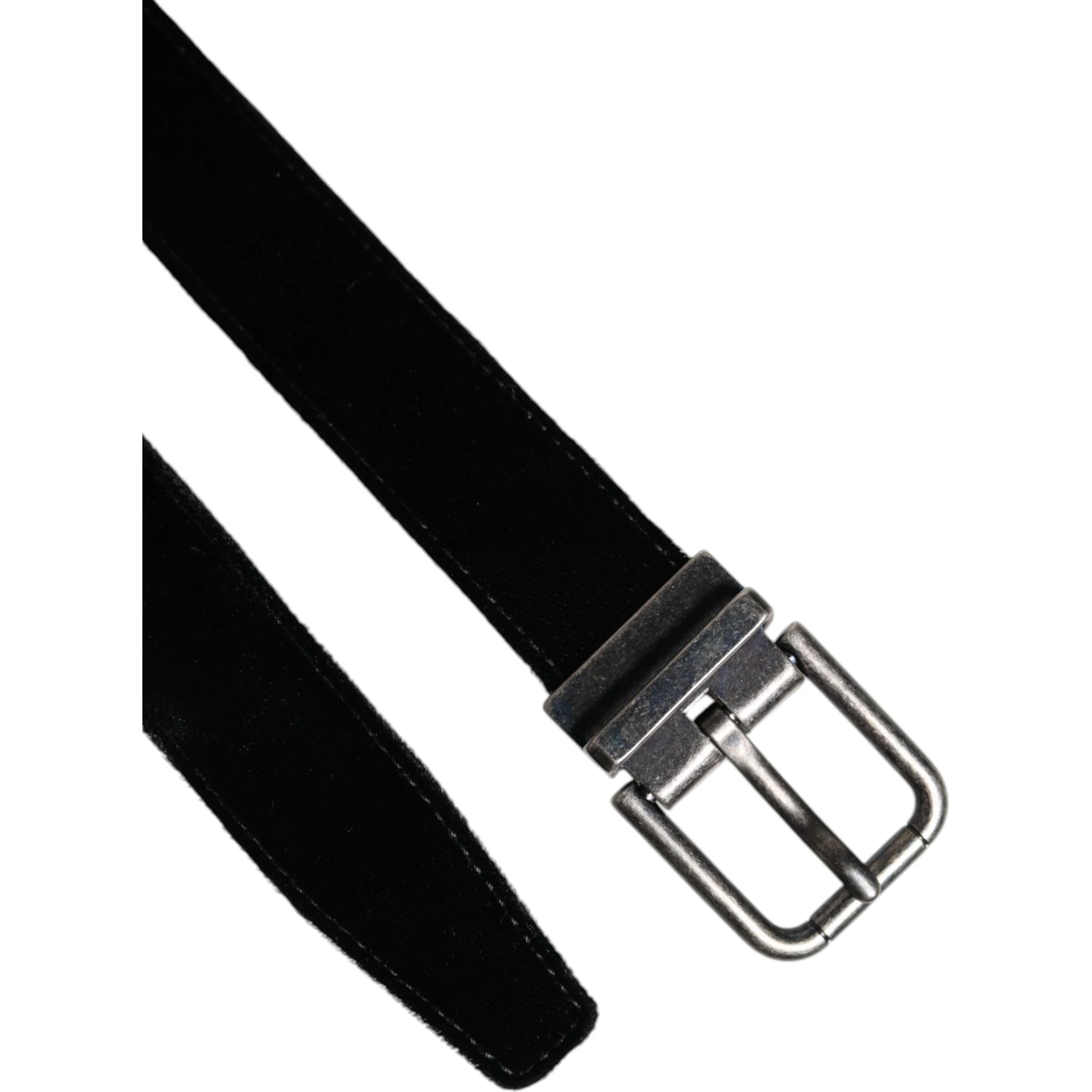 Black Leather Metal Buckle Classic Belt