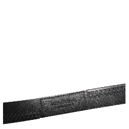 Black Leather Silver Tone Metal Buckle Belt