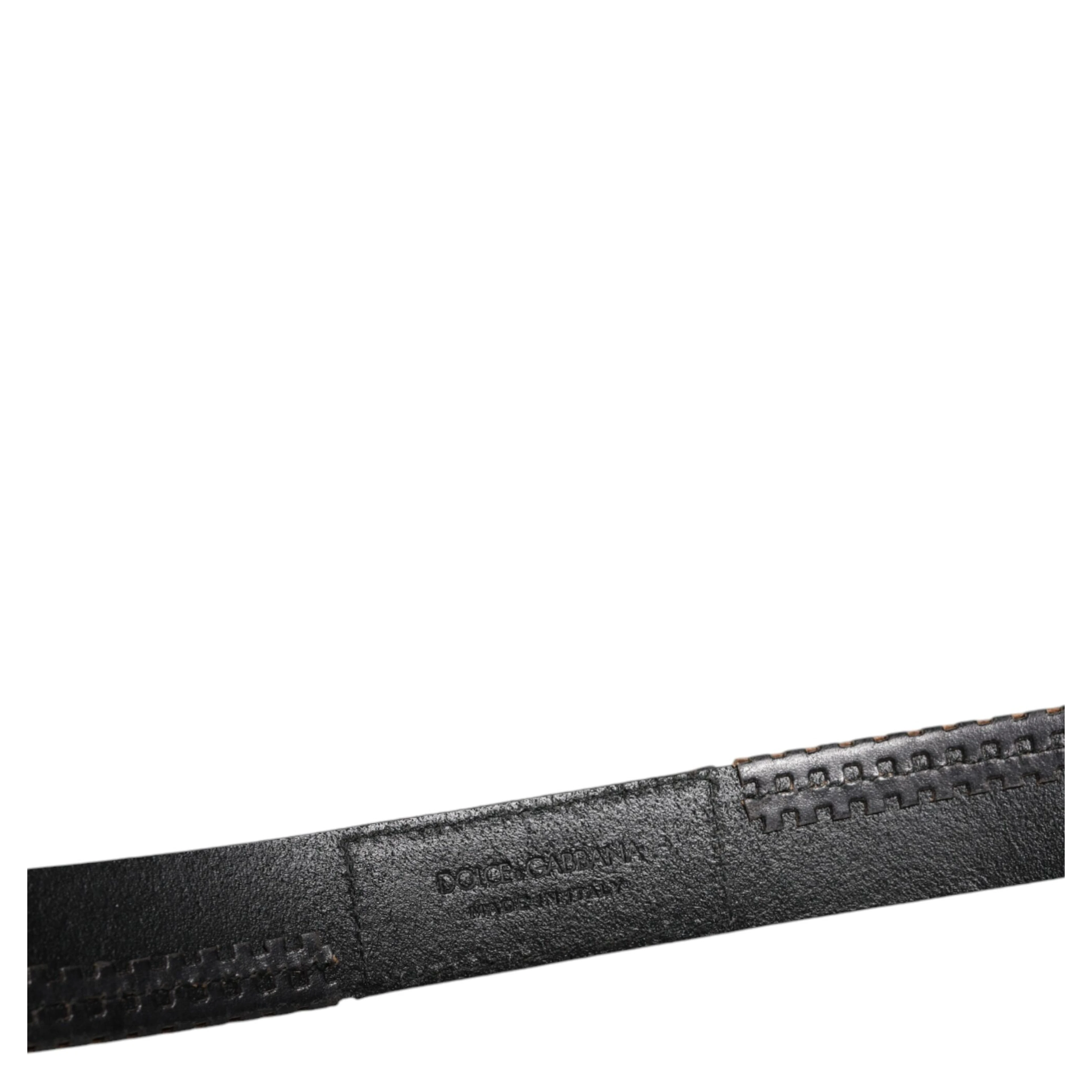Black Leather Silver Tone Metal Buckle Belt