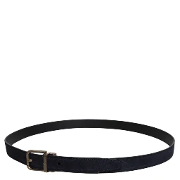 Black Goat Leather Metal Buckle Classic Belt