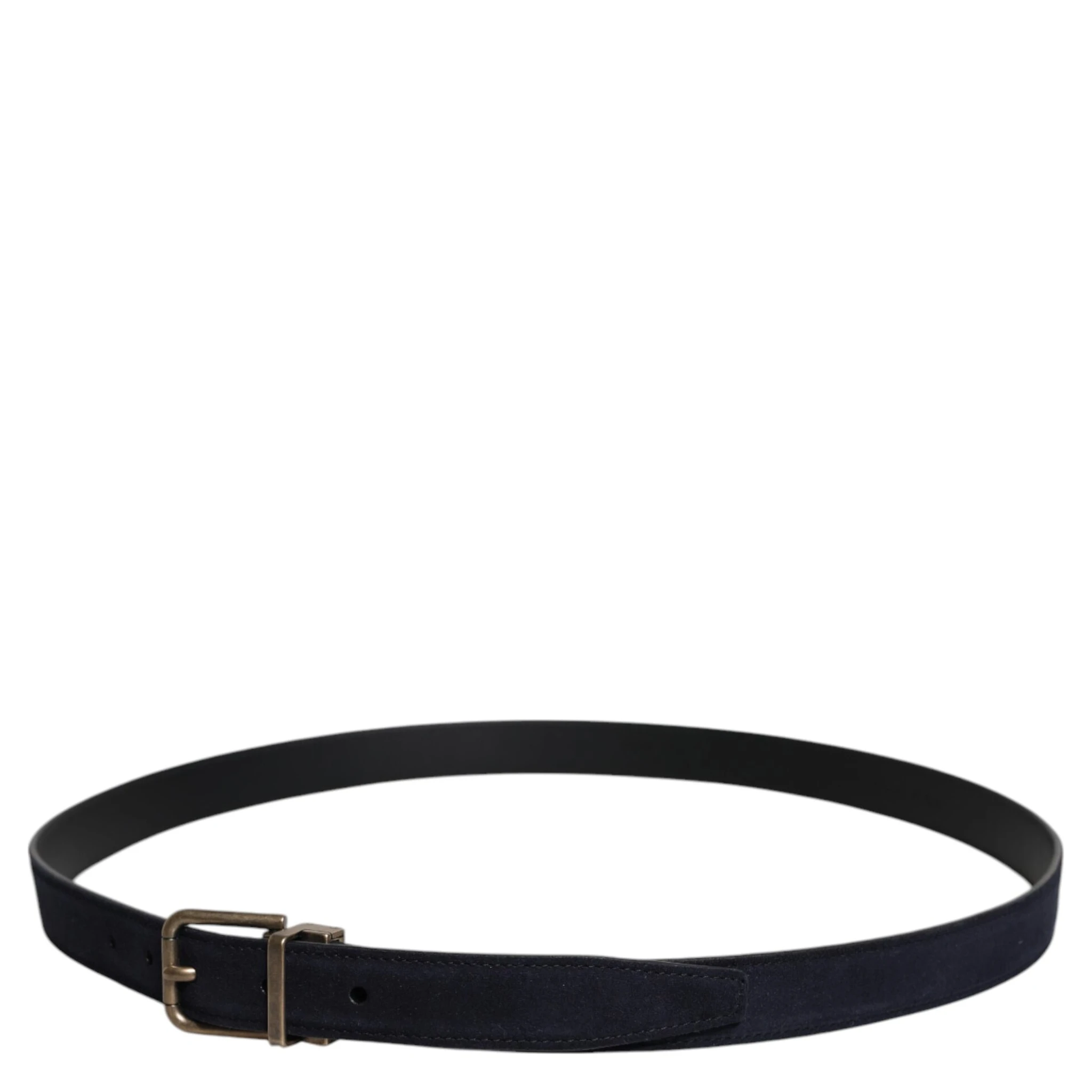 Black Goat Leather Metal Buckle Classic Belt