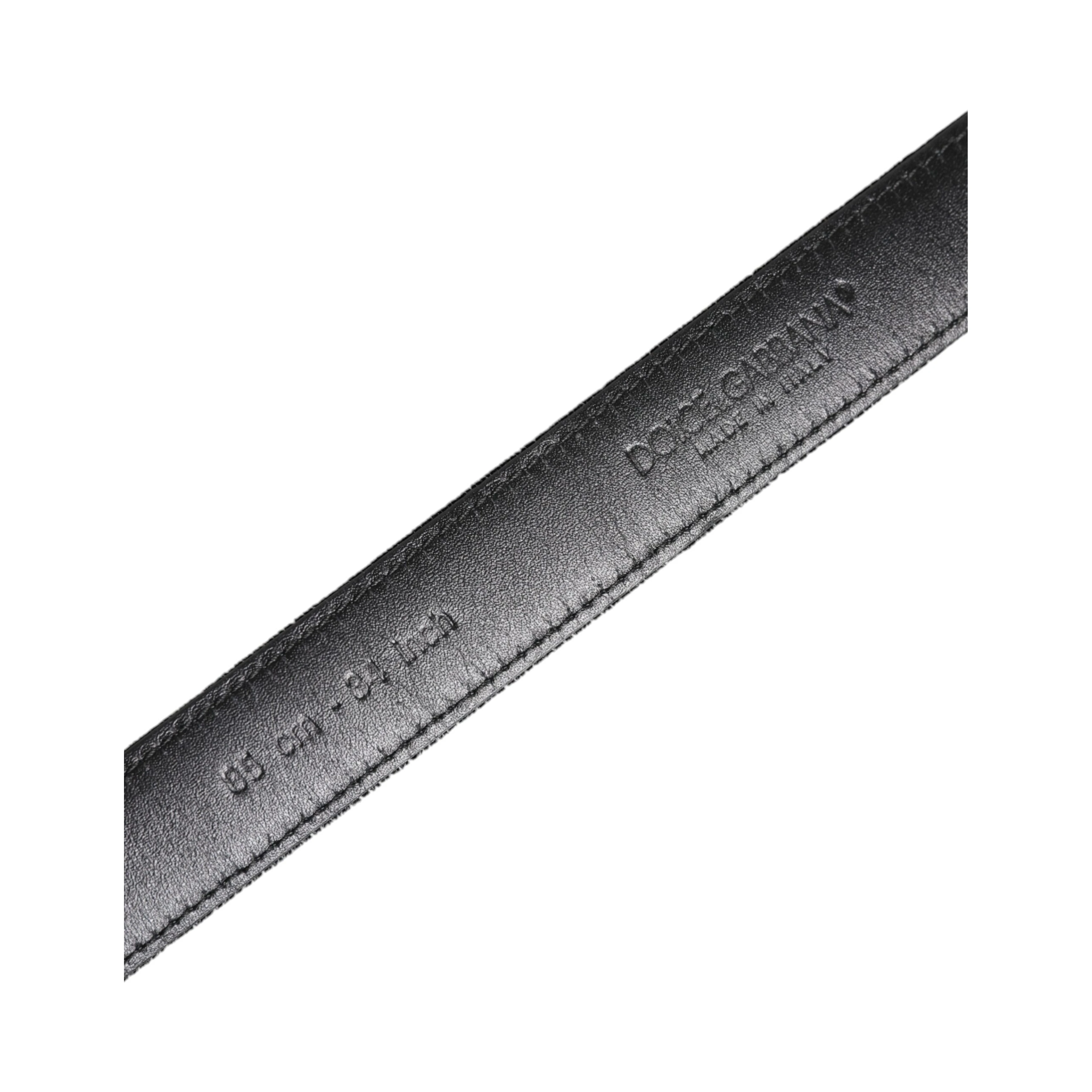 Black Leather Metal Buckle Classic Belt