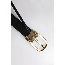 Blue Leather Metal Buckle Classic Belt