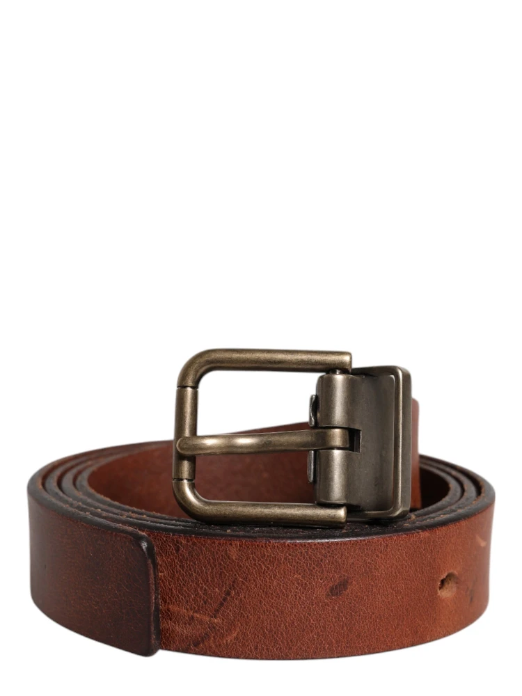 Brown Leather Metal Buckle Classic Belt alternative