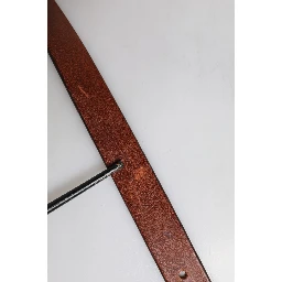 Brown Leather Metal Buckle Classic Belt