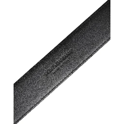 Black Leather Metal Buckle Classic Belt