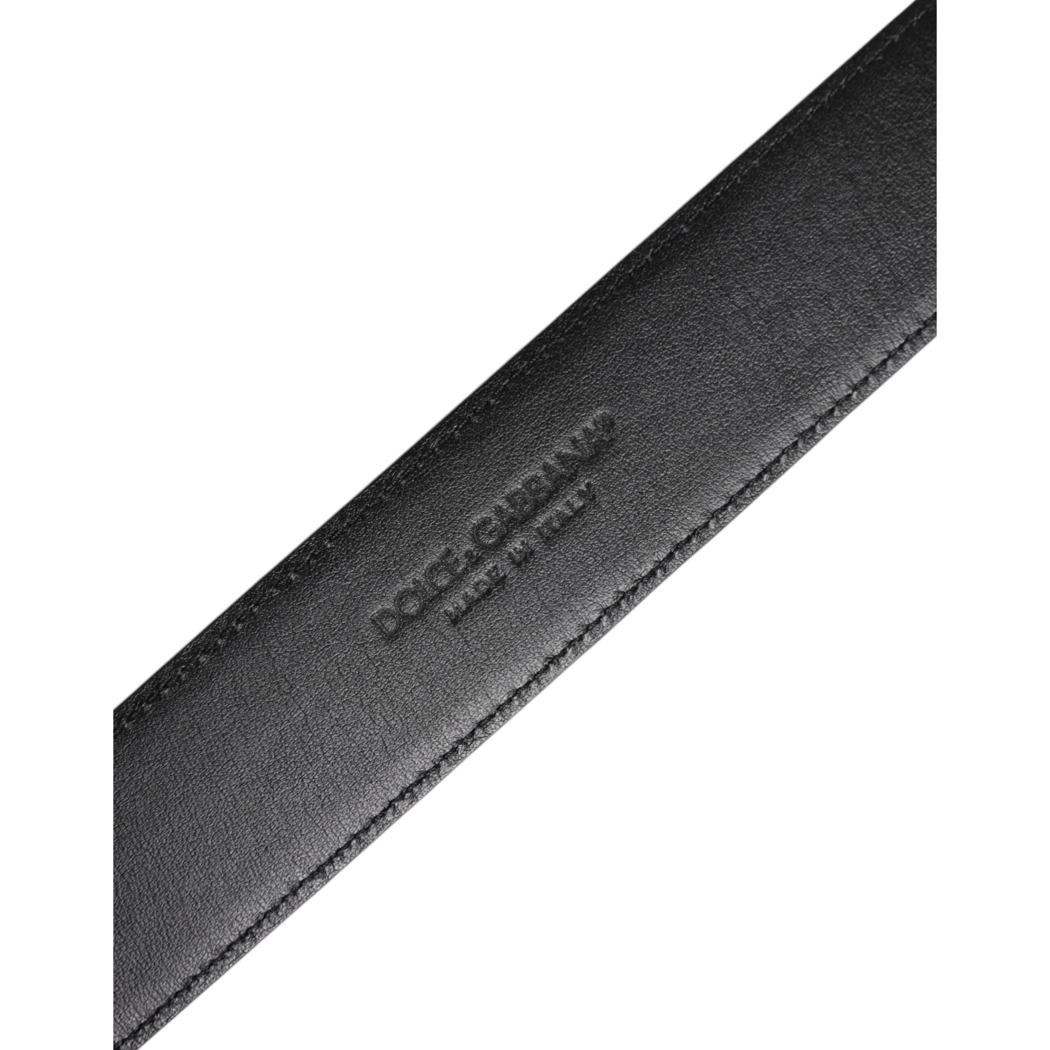 Black Leather Metal Buckle Classic Belt