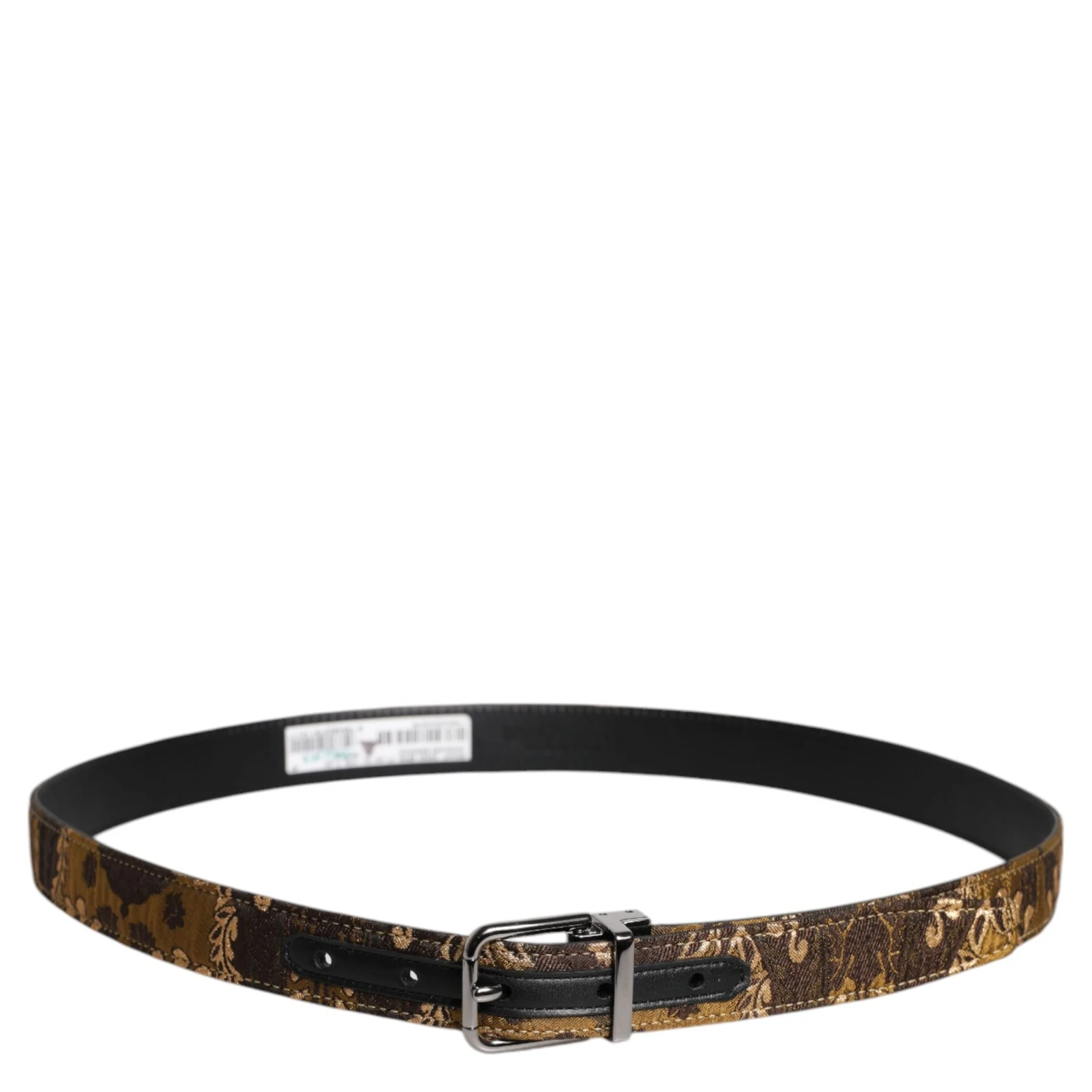 Multicolor Jacquard Leather Logo Buckle Belt