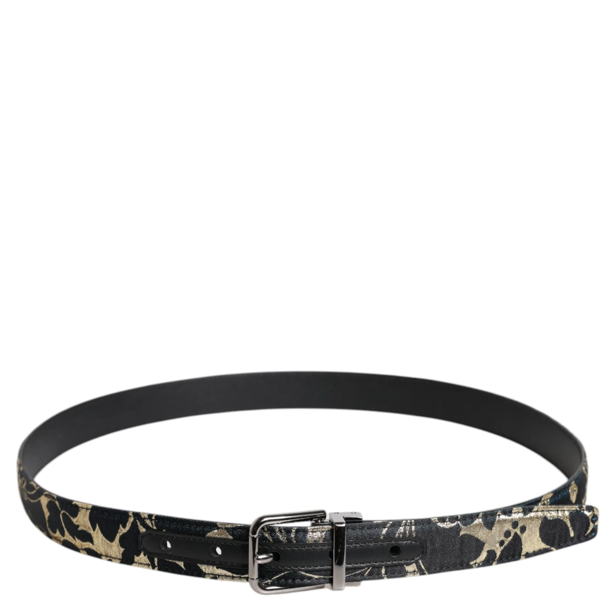 Multicolor Jacquard Leather Logo Buckle Belt