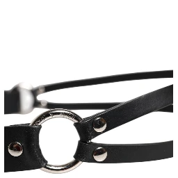 Black Leather Classic Metal Logo Buckle Belt