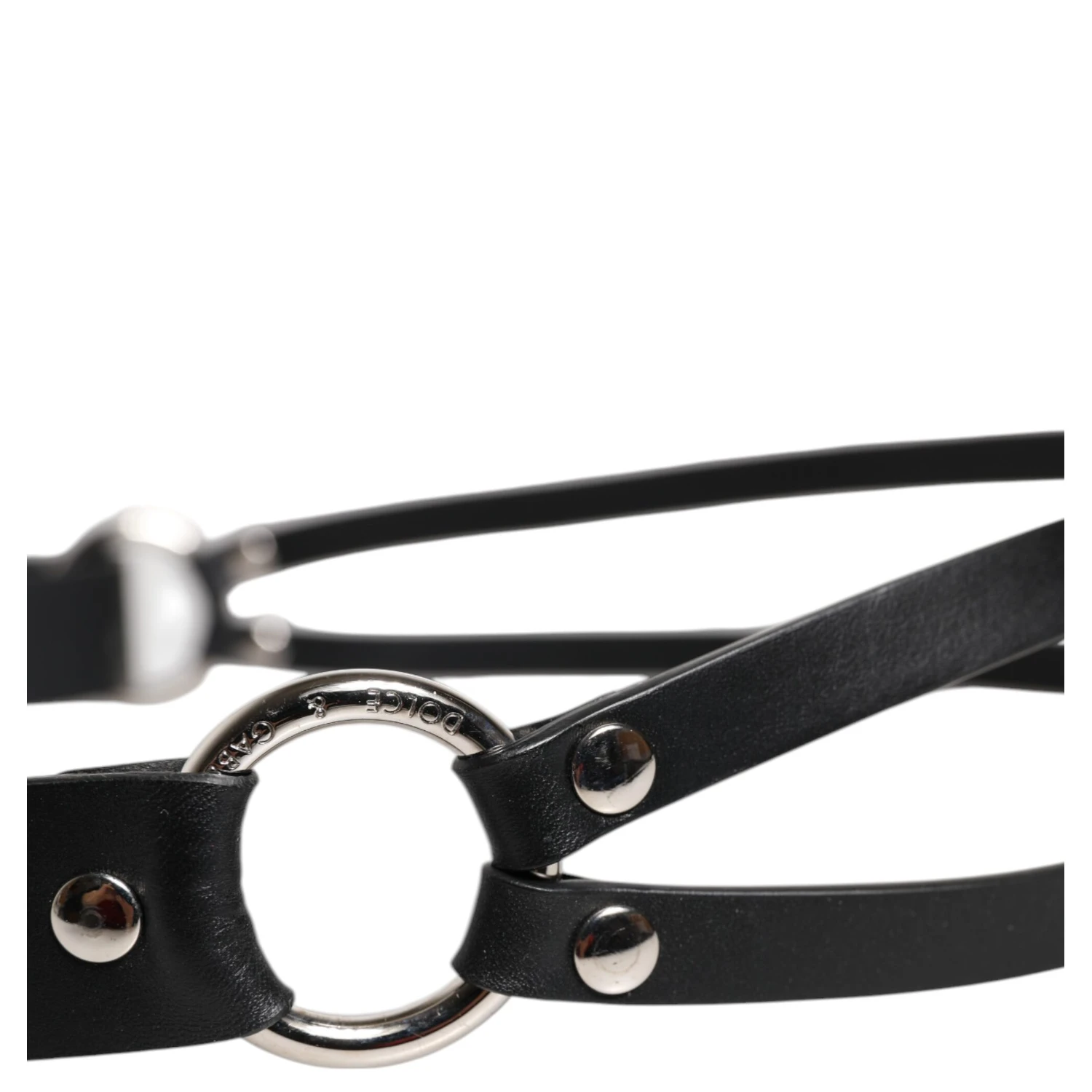 Black Leather Classic Metal Logo Buckle Belt