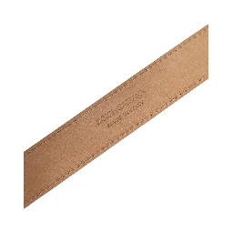 Metallic Yellow Leather Metal Logo Buckle Belt