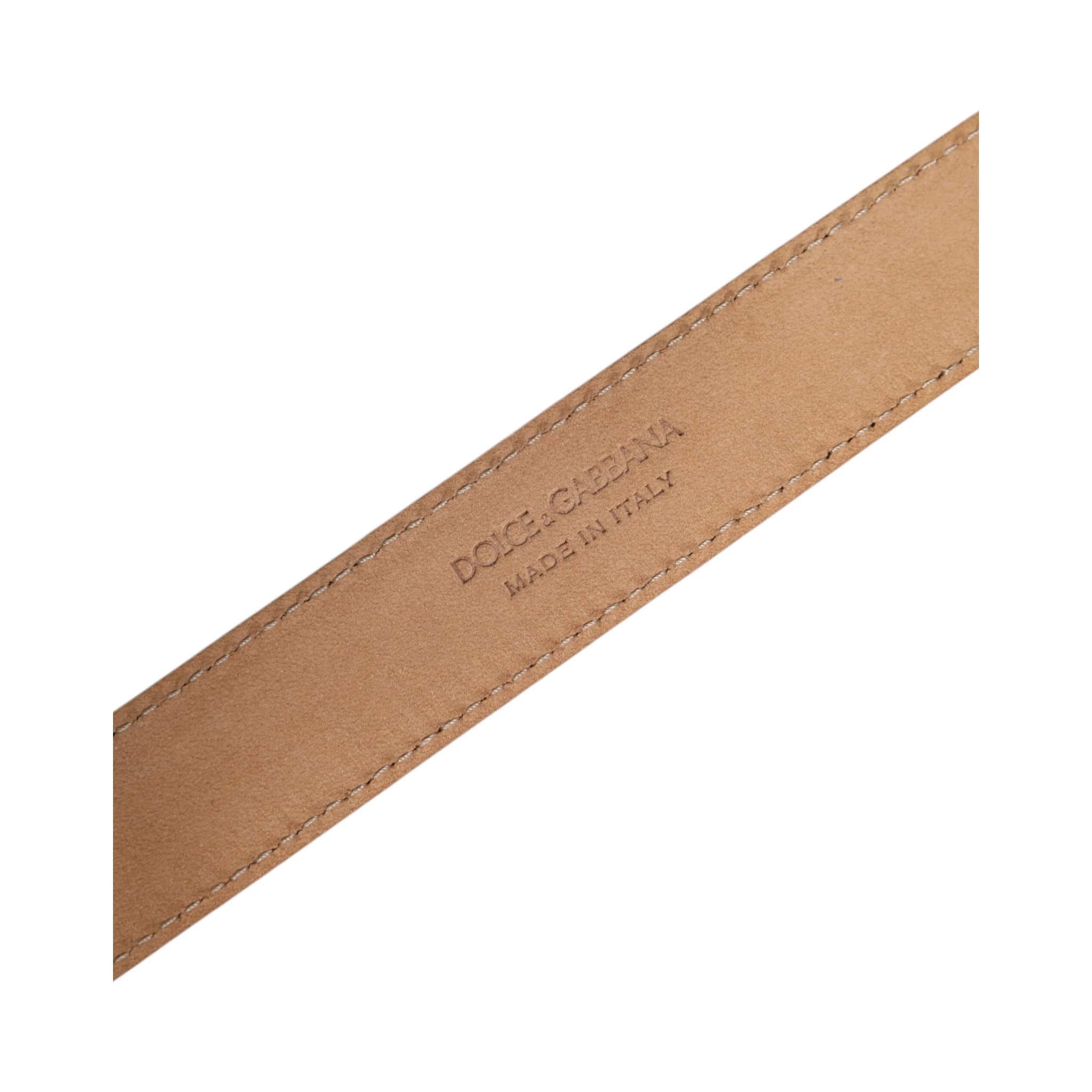 Metallic Yellow Leather Metal Logo Buckle Belt