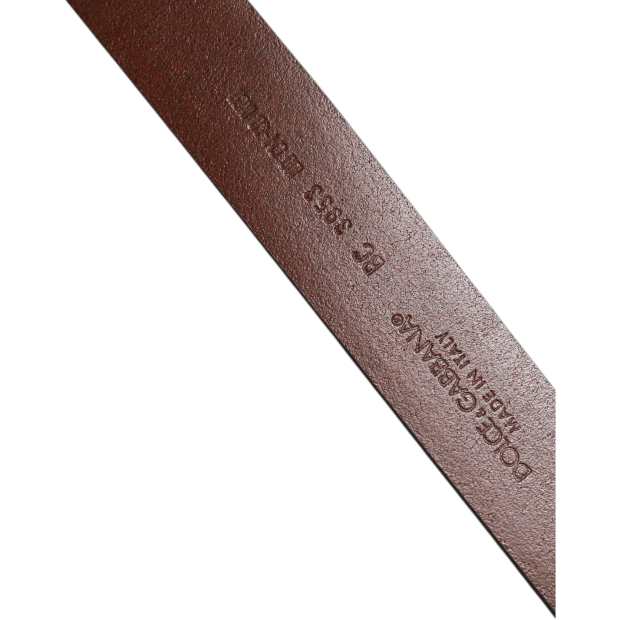 Brown Leather Classic Metal Logo Buckle Belt