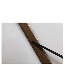 Brown Leather Classic Metal Logo Buckle Belt