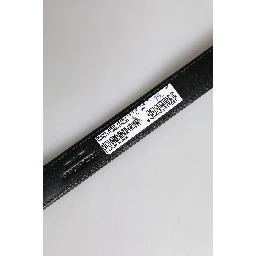 Brown Exotic Leather Metal Logo Buckle Belt