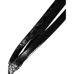 Black Leather Classic Metal Logo Buckle Belt