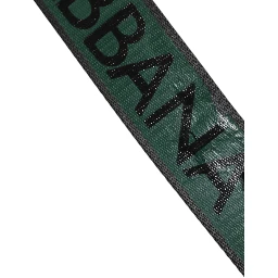 Green Black Classic Metal Logo Buckle Belt