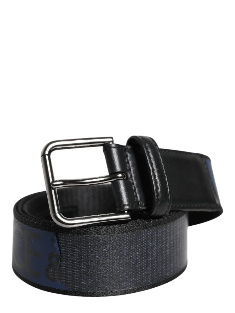 Black Blue Polyester Printed Metal Buckle Belt alternative