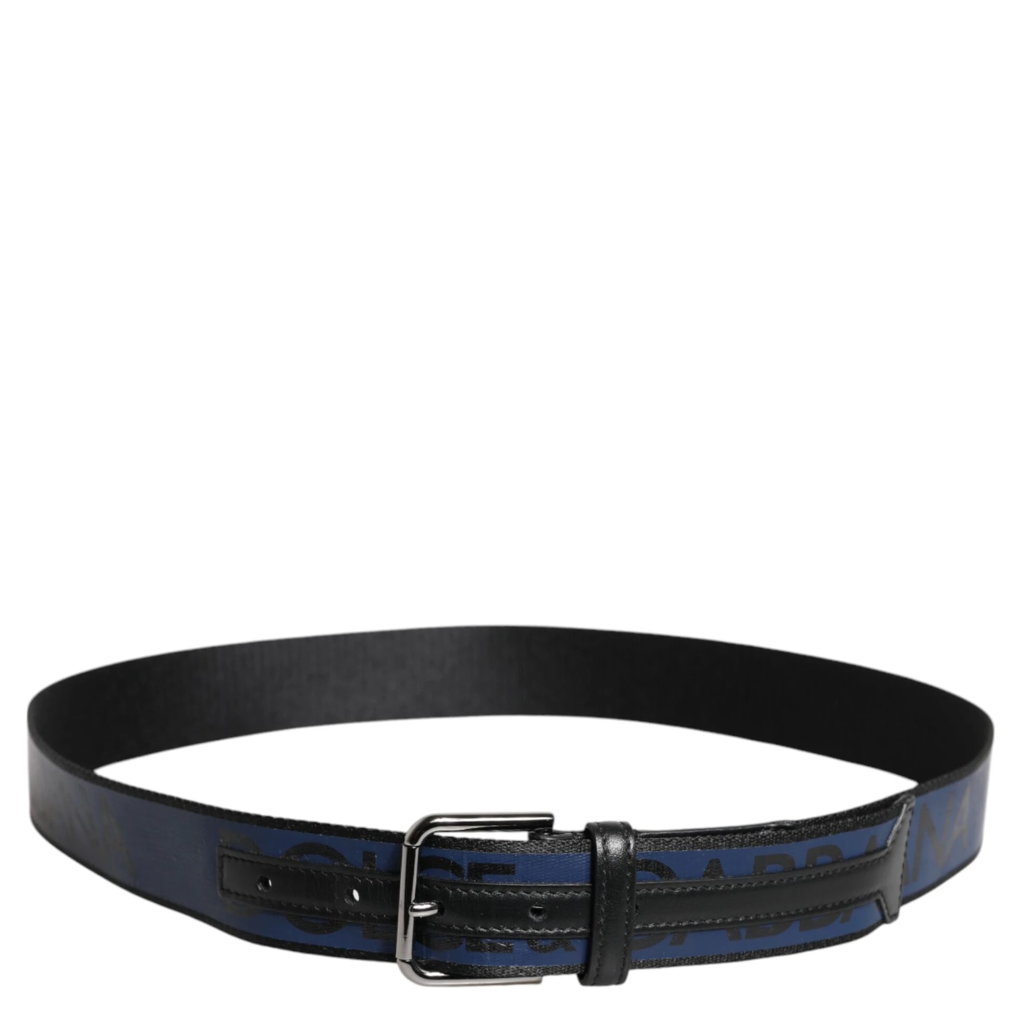 Black Blue Polyester Printed Metal Buckle Belt