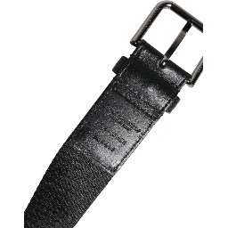 Black Blue Polyester Printed Metal Buckle Belt