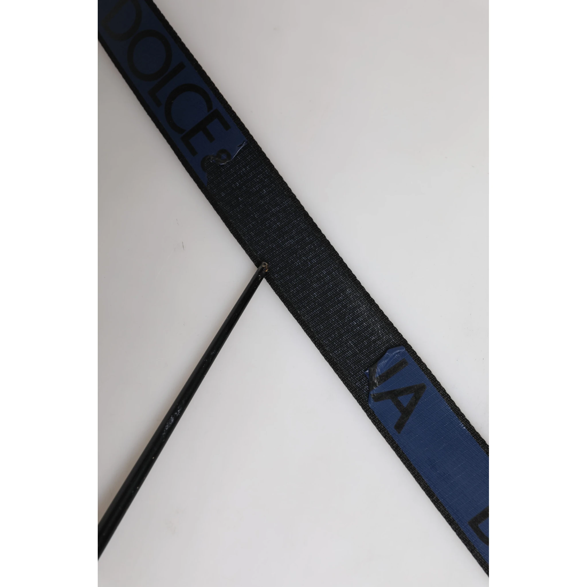 Black Blue Polyester Printed Metal Buckle Belt