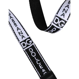 Black White Printed Metal Logo Buckle Belt