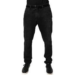 Black Cotton Skinny Men Denim Jeans