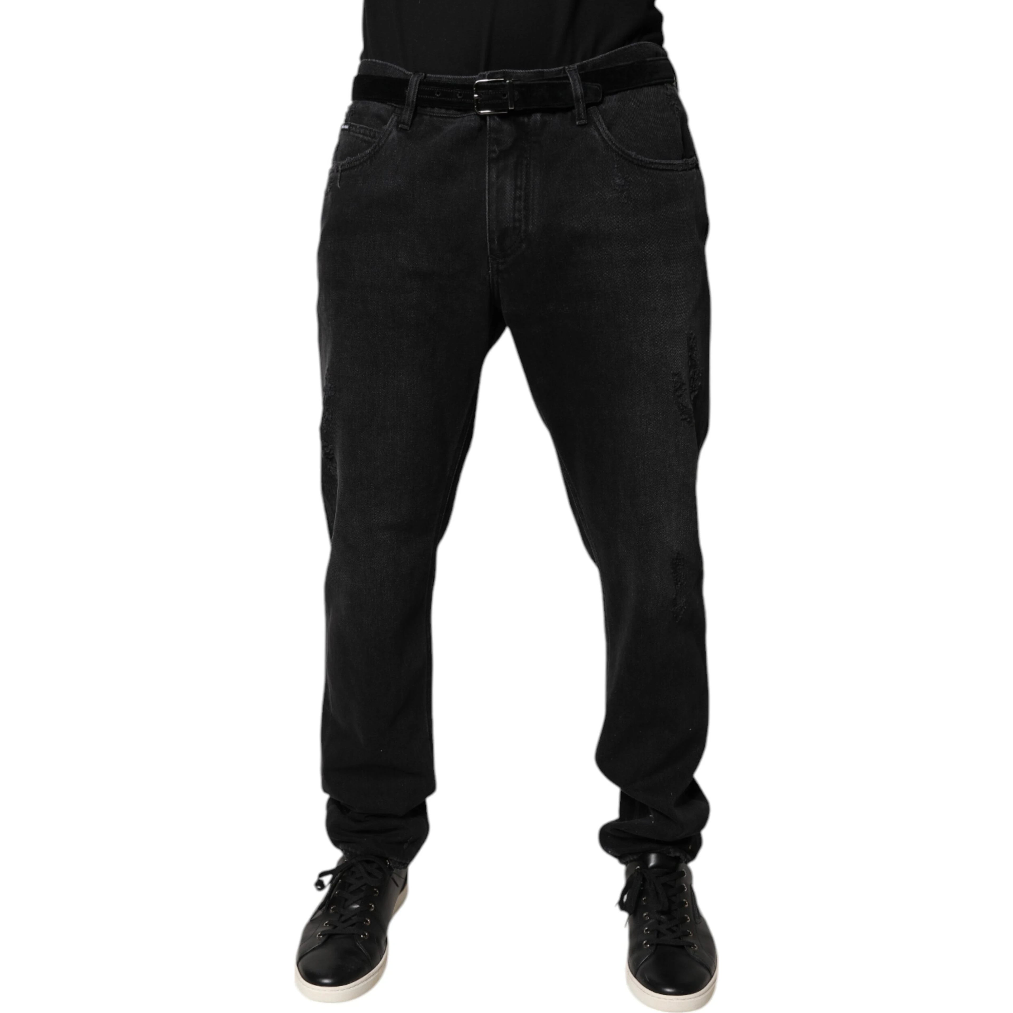 Black Cotton Skinny Men Denim Jeans