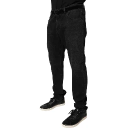 Black Cotton Skinny Men Denim Jeans
