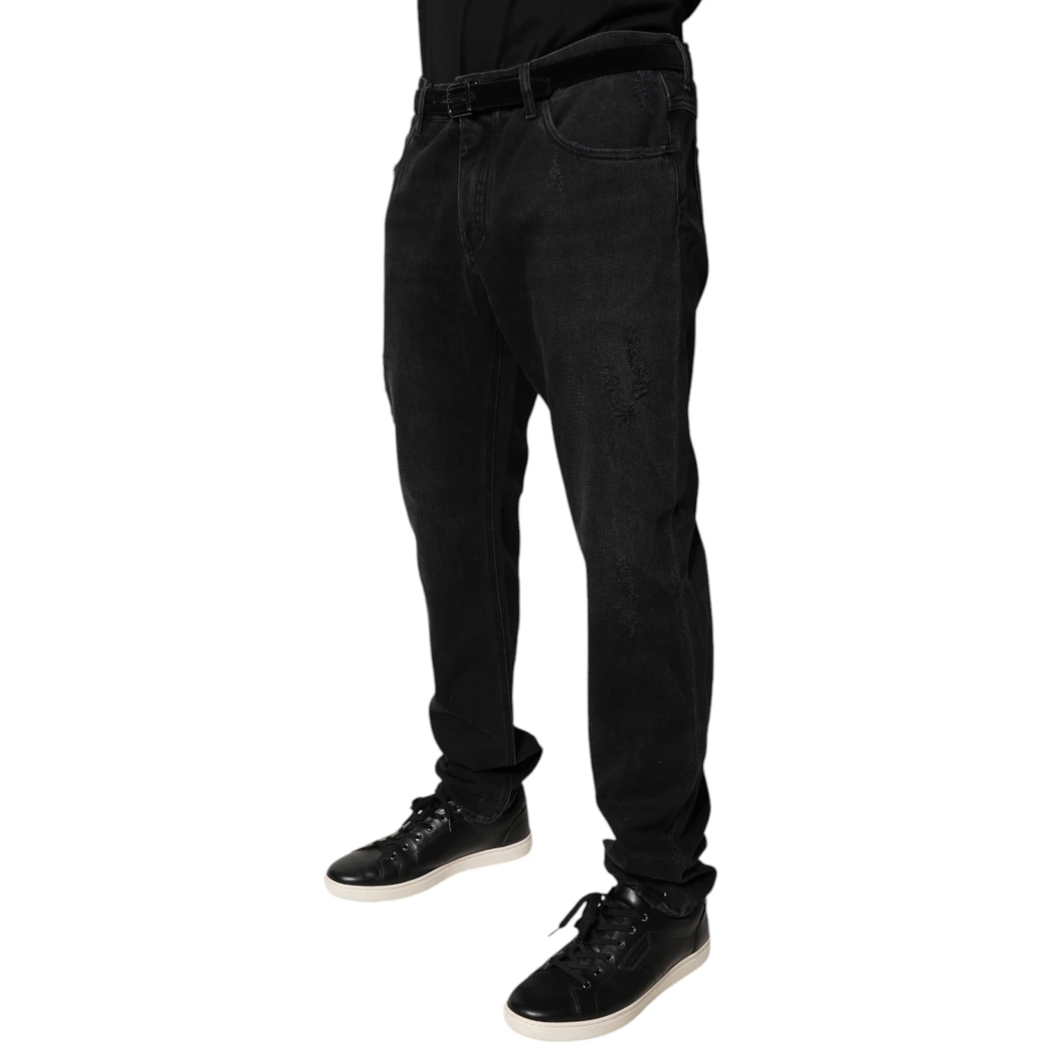 Black Cotton Skinny Men Denim Jeans
